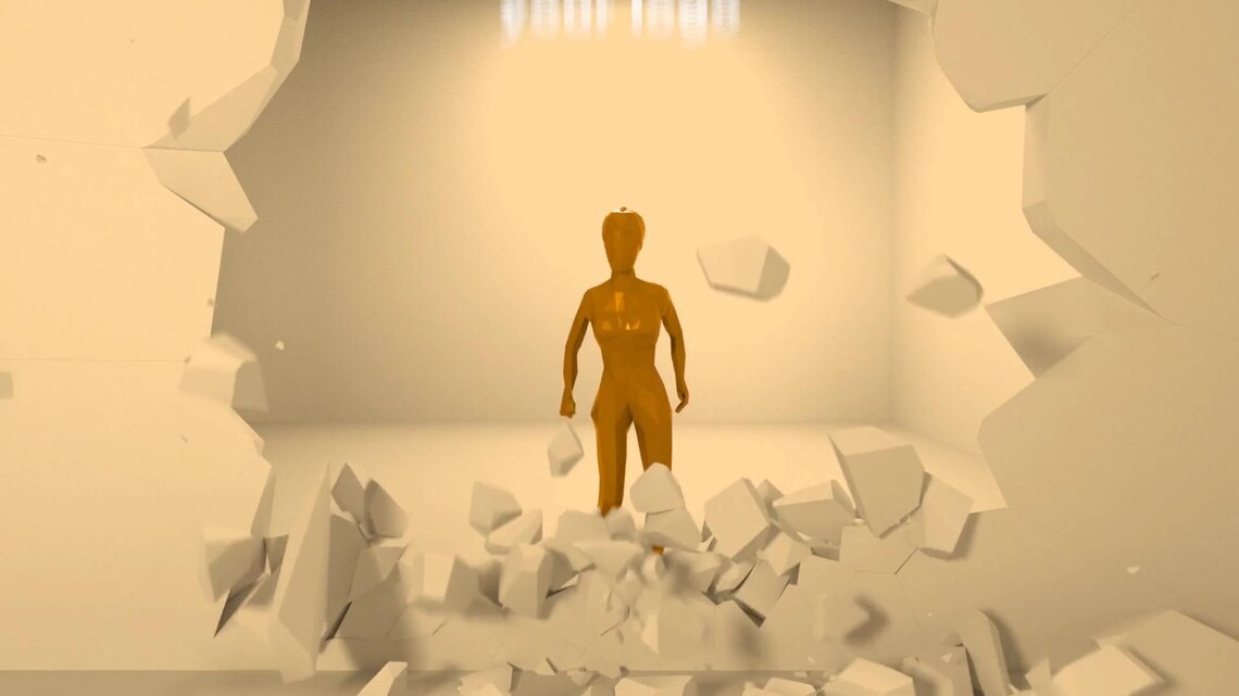 Barrier-breaking Animation: 3D Girl Powerfully Smashing Walls Reveal ...