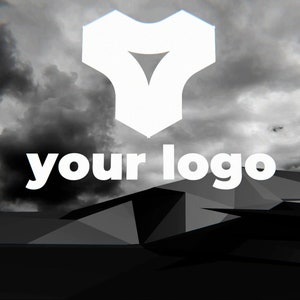 Dark Sky Animated Logo Stinger - Logo reveals from glitchy dark clouds and mystery cube - sound included