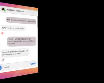 Customizable Chat Window mockup Overlay - semitransparent Chat imitation - animated with customizable dialog, colors and username