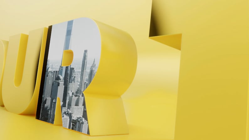 Customizable 3d Text With Images Rendered On Letters With Etsy