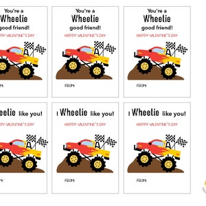 Monster Truck Valentine Cards