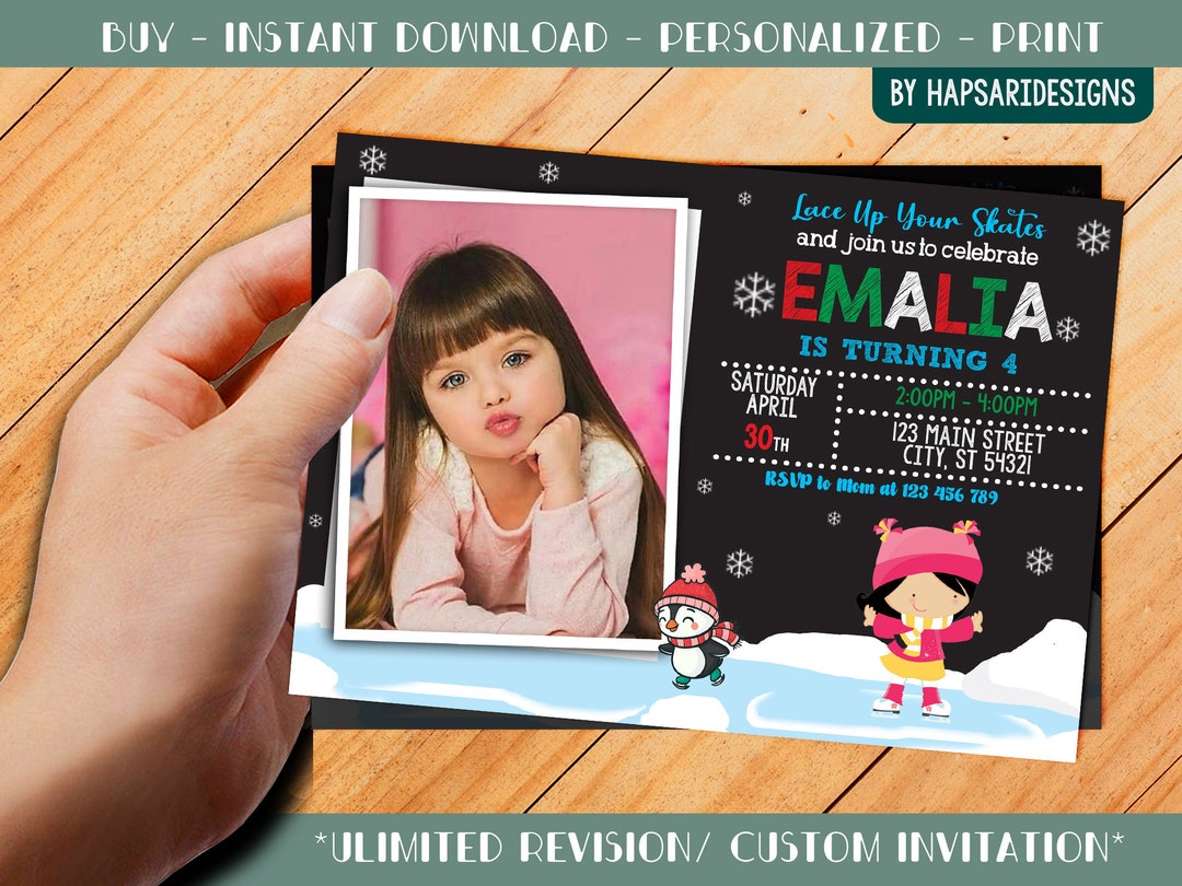 Custom Birthday Party Invitation With Photo - Personalized - Digital ...