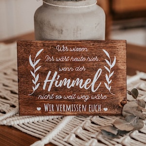 Holzschild Hochzeit zur Erinnerung, Himmel A5