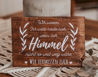 Holzschild A5 , Hochzeit, Erinnerung, Himmel