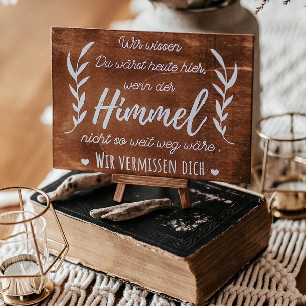 Holzschild, Erinnerung, Andenken, Himmel, Hochzeit