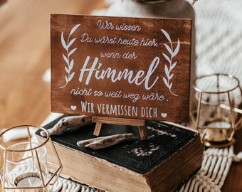 Holzschild, Erinnerung, Andenken, Himmel, Hochzeit