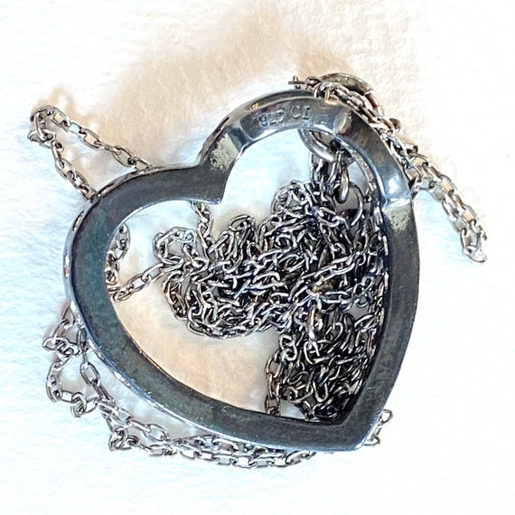 Sterling Silver w Rhinestones Eternity Heart Shap… - image 5