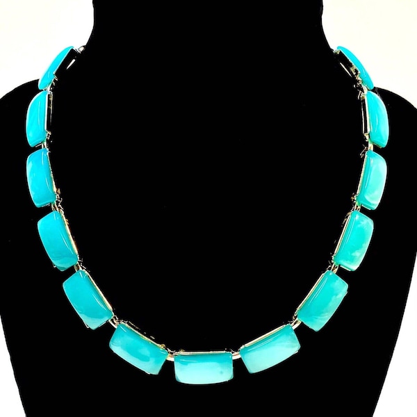 Collier KARU Turquoise Aqua MoonGlow. Éclat absolument magnifique. Indescriptible.