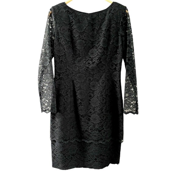 VINTAGE 1990s Black Lace Dress Long Sleeve Boat Neck Midi sz 10 Gigi by Gillian VINTAGE 1990s Black Lace Dress Long Sleeve Boat Neck Midi sz 10 Gigi by Gillian