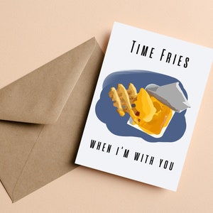 Food Pun Anniversary Day Card, busta inclusa 5x7", giochi di parole di cibo, carte punny, divertente