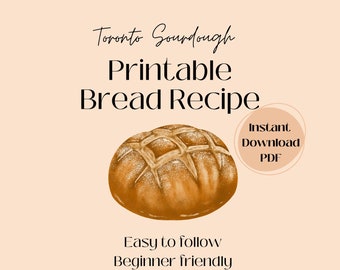 BREAD RECIPE | SOURDOUGH | Printable Sourdough Artisan Loaf Recipe