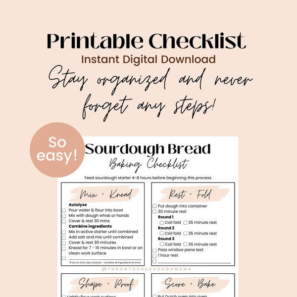 CHECKLIST | SOURDOUGH BREADMAKING | Editable