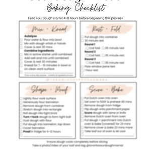 CHECKLIST | SOURDOUGH BREADMAKING | Editable - Etsy