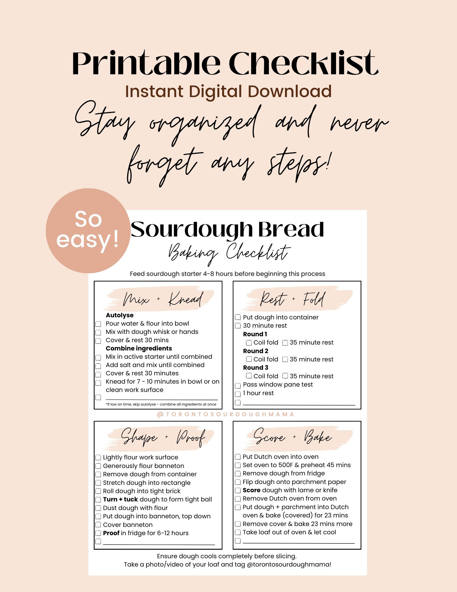 CHECKLIST | SOURDOUGH BREADMAKING | Editable