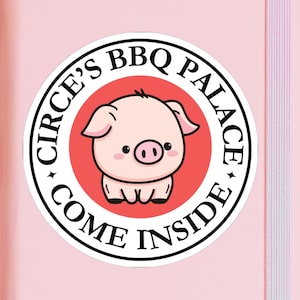 The Odyssey Inspired Sticker, Circe's BBQ Palace, Come Inside, Epic: The Musical Vinyl Decal for Water Bottle or Laptop