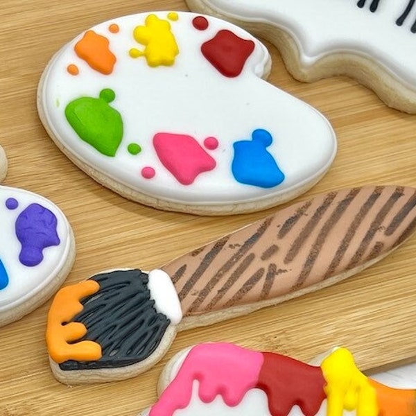 Custom Cookie Cutter BRUSH Artist Paint Pallet Paint Party Kids Fast Made, Fast Ship