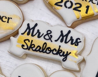 Custom Cookie Cutter MR. & MRS. BANNER Plaque Sign Baby Banner Wedding Fast Made, Fast Ship