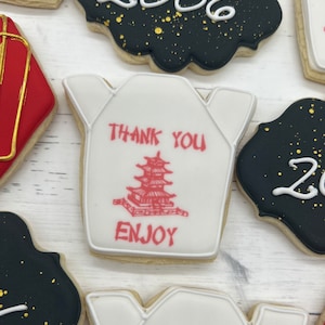 Custom Cookie Cutter CHINESE TAKE-OUT Box Hibachi Fried Rice Groom Birthday Party Fast Made, Fast Ship