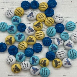Custom Printed chocolates FATHERS DAY gift Mom holiday Coated Chocolate Personalized favors photo custom candy