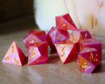 Omen of Candy - Handcrafted Resin Polyhedral 9-Piece Dice Set