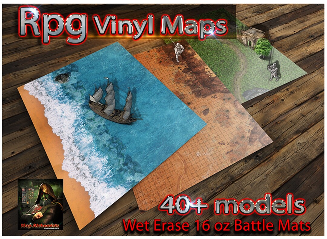 Vinyl Texture Map 16 Oz Double Sided Vinyl Fantasy Map With Wet Erase Surface, 1 Inch ...