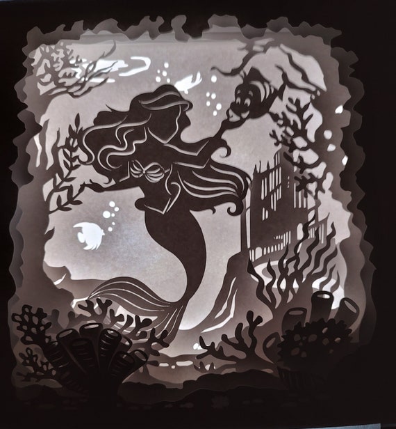 Lights included! Mermaid shadow box (8x8) (physical product) Il_570xn