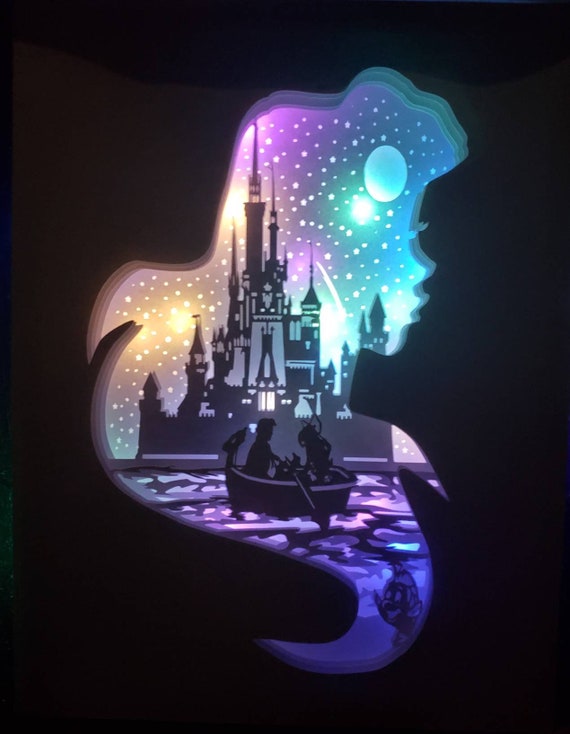 Lights included! 8.5x11 mermaid shadow box (finished physical product) Il_570xn