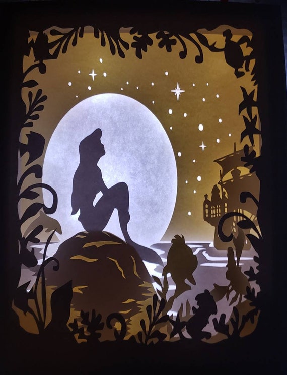 Lights included! 8.5x11 mermaid shadow box (finished physical product) Il_570xn
