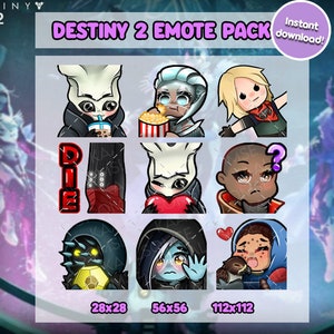 Destiny 2 emotes Lightfall Season of the Deep - 9 emote pack for Twitch / Discord