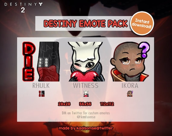 Destiny 2 emotes Witch Queen - 3 emote pack for Twitch Discord