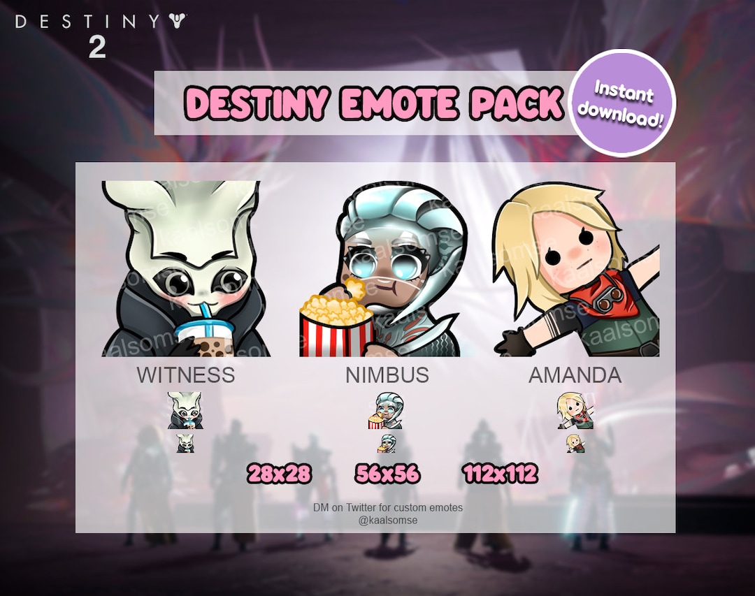 Destiny 2 Emotes Lightfall 3 Emote Pack for Twitch Discord 