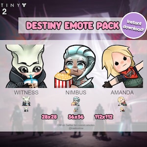 Destiny 2 emotes Lightfall - 3 emote pack for Twitch Discord