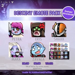 Destiny 2 - 5 premade emote pack for Twitch Discord