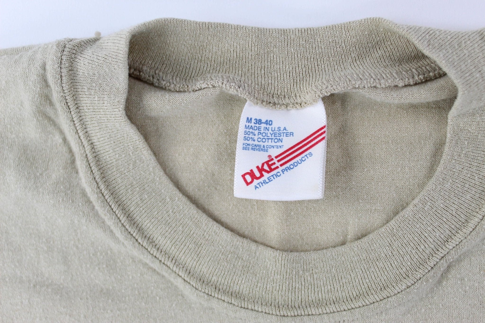 80's Duke Athletic Products Tan Blank T 