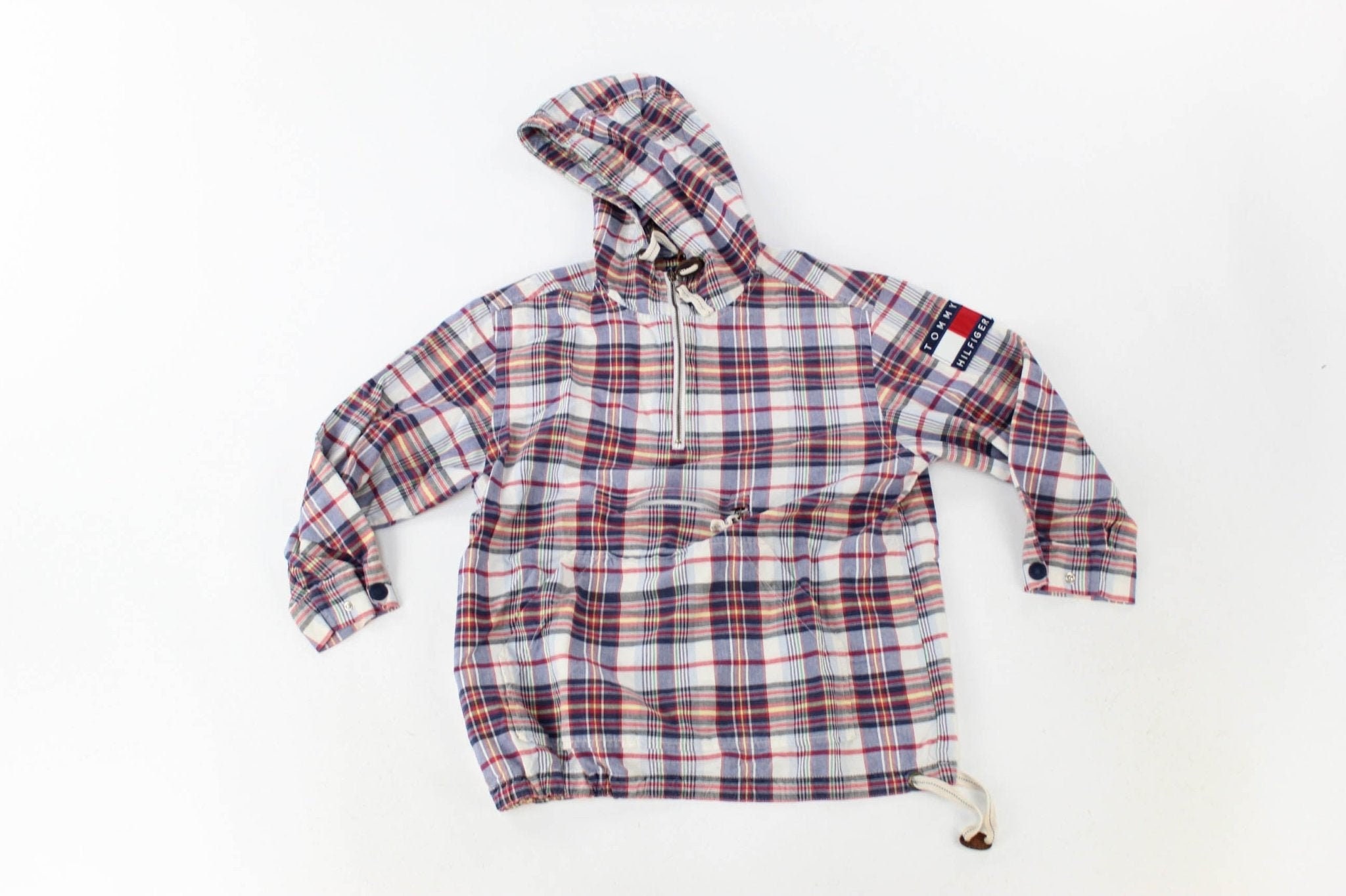 90s Tommy Hilfiger Logo Patch Plaid 