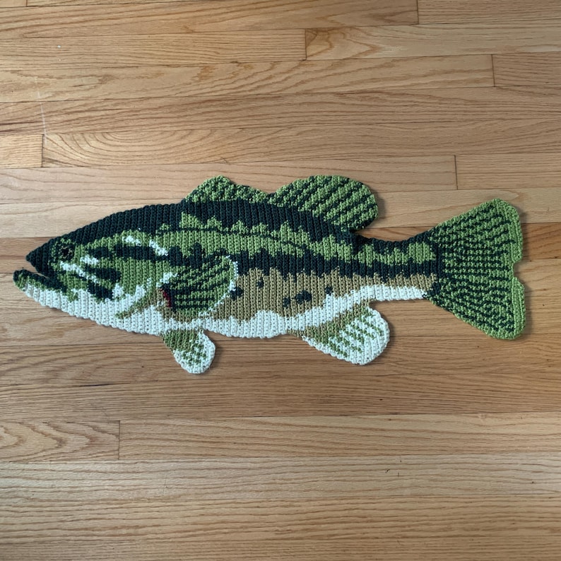 Largemouth Bass Cutout Tapestry Crochet Pattern - Etsy