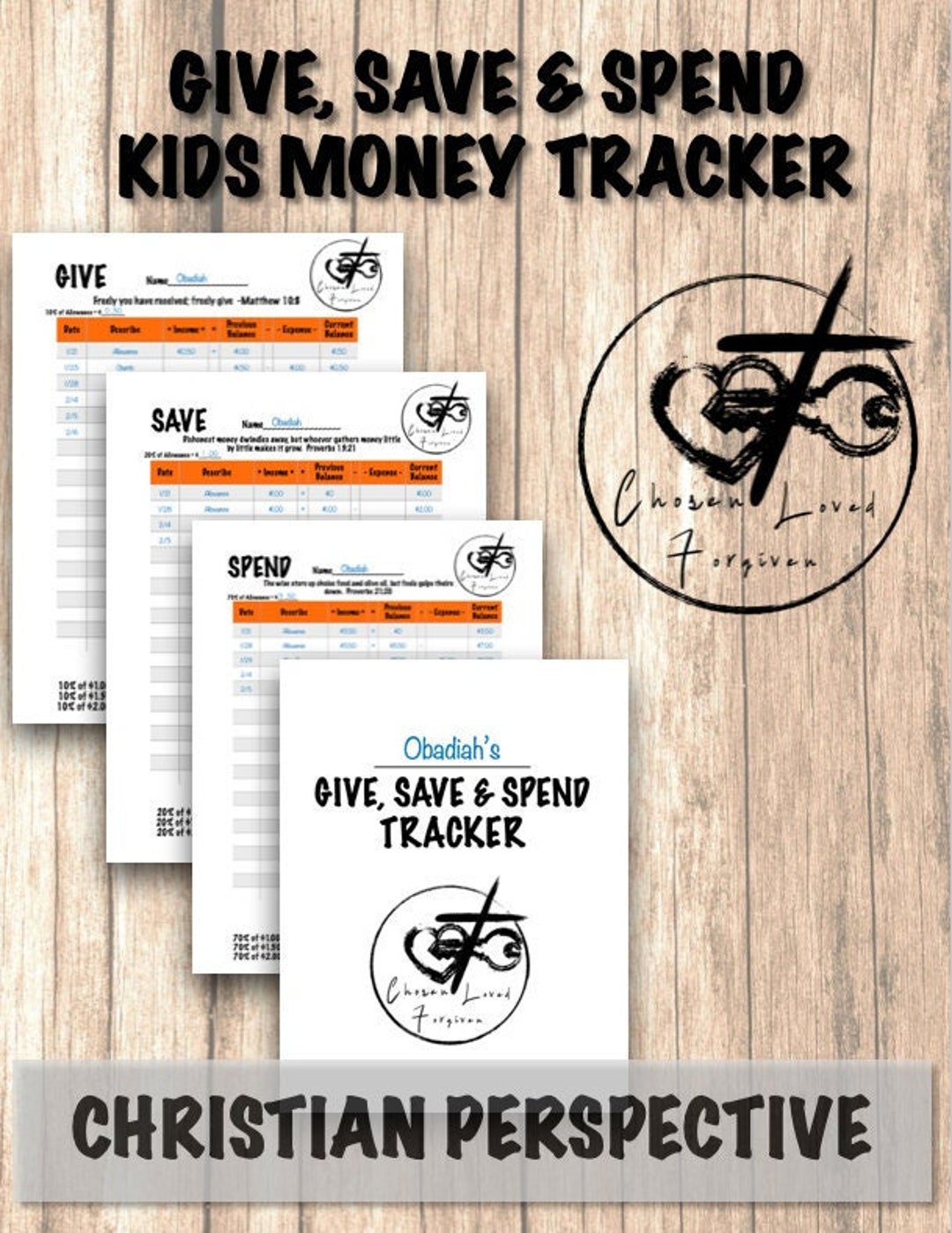 Give Save Spend Printable Christian Budget for Kids - Etsy