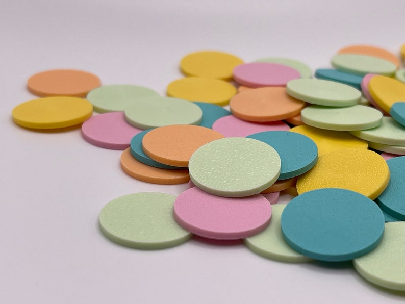 Round confetti for birthdays, table decoration, reusable: stylish confetti, sustainable confetti, modern, environmentally conscious Gemischt Pastell