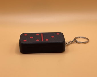 Keychain pill box in domino design: with your desired numbers!