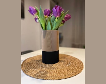 Stilvolle Vase 2 Farbig - Strip: Einzigartig und Dekorativ! Perfekt für Blumen und als Deko-Element! Modernes Kunstwerk für Ihr Zuhause!