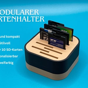 Modularer Kartenhalter für 10 SD-Karten: Organisiert und Stilvoll! Personalisierbar und Zweifarbig! Perfekt für Ihre digitale Ausrüstung!