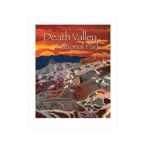Death Valley Sunset Matte Posters 16&quot;w x 20&quot;h, Death Valley Original Graphic Art