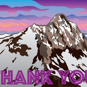 Danksagungskarten zum selber drucken - auf 8.5x11"" letter Papier - Colorado Long's Peak PDF