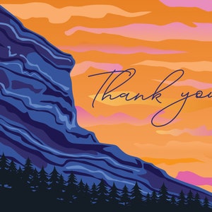 Imprima seus próprios cartões de agradecimento - em papel tamanho carta 8,5x11" - Colorado Red Rocks Digital PDF