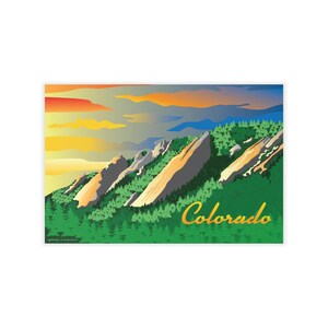 Colorado Flatirons Wall Decal 18&quot; x 12&quot;, Colorado Flatirons Original Graphic Art