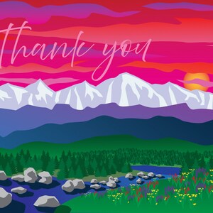 "Druckt eure eigenen Dankeskarten - auf 8.5x11"" letter Papier - Farbenfrohes Colorado PDF PDF zum selbst ausdrucken."