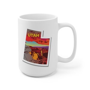 Utah Ceramic Mug 15oz, Utah Original Graphic Art