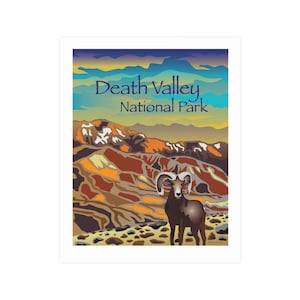 Death Valley Bighorn Matte Posters 16&quot;w x 20&quot;h, Death Valley Bighorn Original Graphic Art