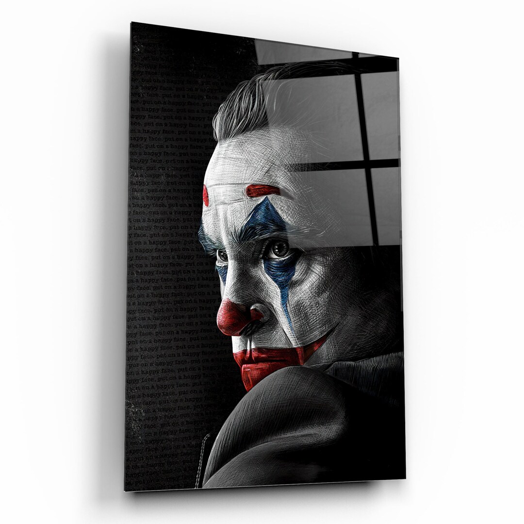 Jokerglass Painting Wall Hanger Glass Wall Art Wall Etsy