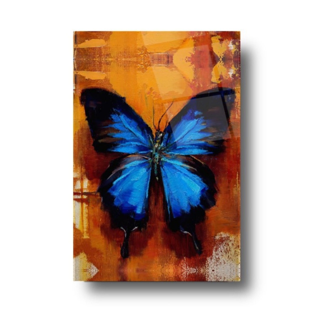 Butterflywall Hanger Glass Painting Hangerwall Hanger Set Etsy